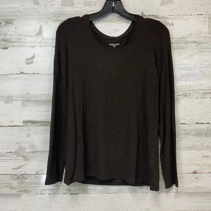 plus-size women's topsTop Long Sleeve By Eileen Fisher In Brown, Size: M