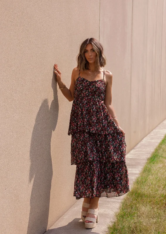 Scoop-Neck DressAutumn Occasion Maxi Dress