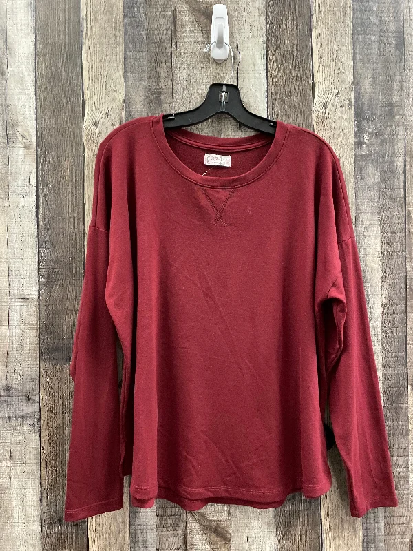 women's tops for evening soireesTop Long Sleeve By Maurices In Red, Size: Xl