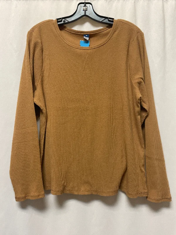 off-the-shoulder women's topsTop Long Sleeve By Old Navy In Brown, Size: Xxl