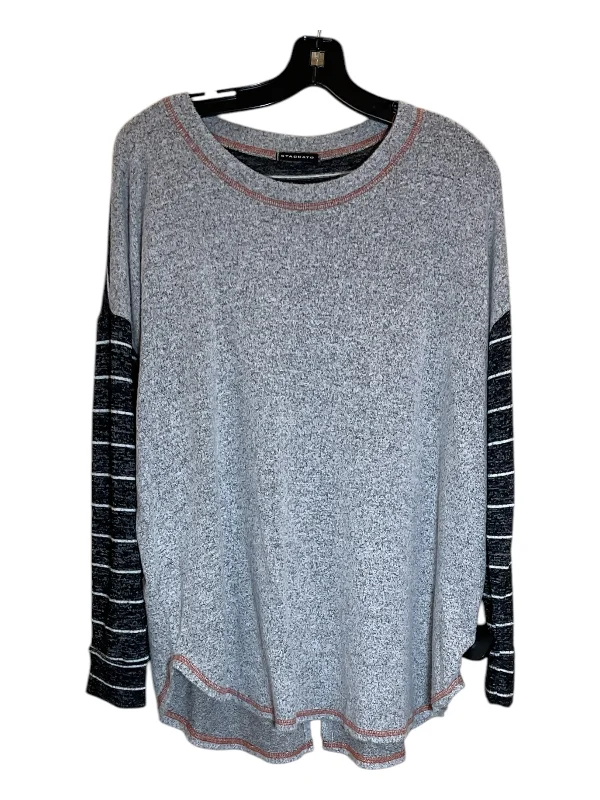 women's tops for those who want to stay cool and chic during warmer weatherTop Long Sleeve By Staccato In Grey, Size: M