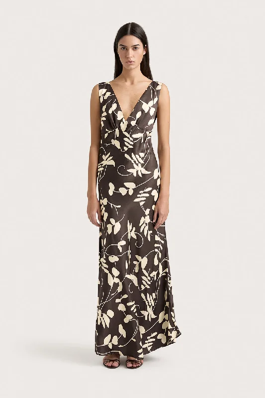 women's cold-shoulder dressesAmiens Maxi Dress - Eden Print