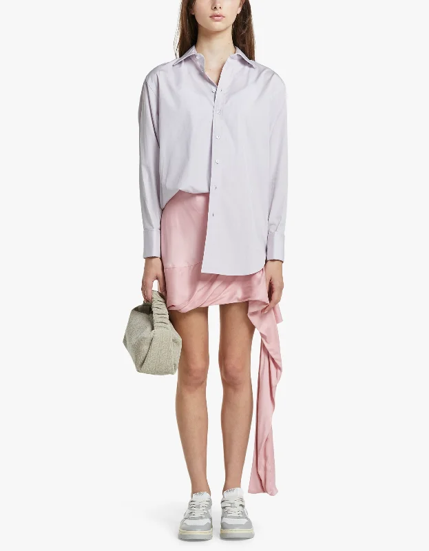 women's tops with ruffled hemsDiana Poplin Shirt - Lavender