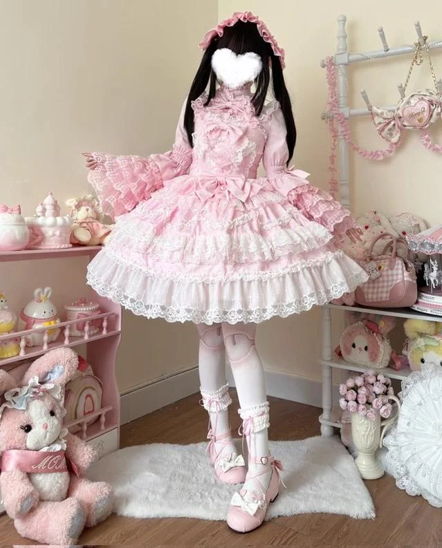 Embellished DressHanguliang~Love and Heart Palpitations~Wedding Lolita JSK Bridal Lolita Dress