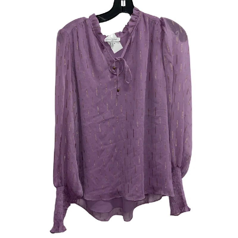 women's tops for those who want to stay cool and chic during warmer weatherTop Long Sleeve By Clothes Mentor In Purple & Silver, Size: M