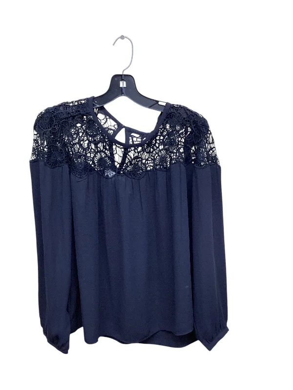 women's tops for glamorous eveningsTop Long Sleeve By Loft In Navy, Size: M