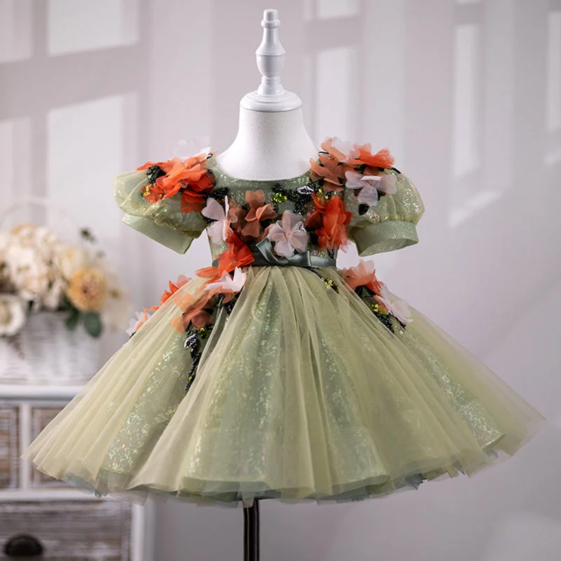 Skater DressCute Flower Girl Dress Toddler Ball Gowns Pageant Birthday Party Dress