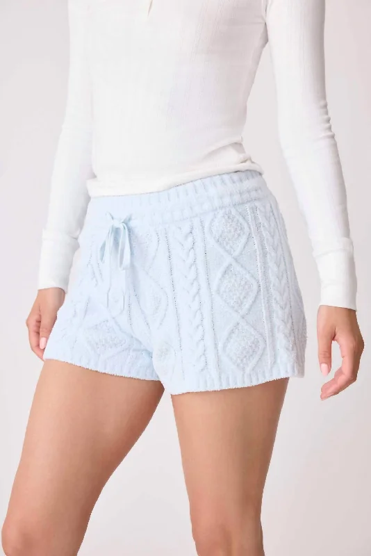 women's clubbing shortsChenille Cozy Cable Short In Light Blue