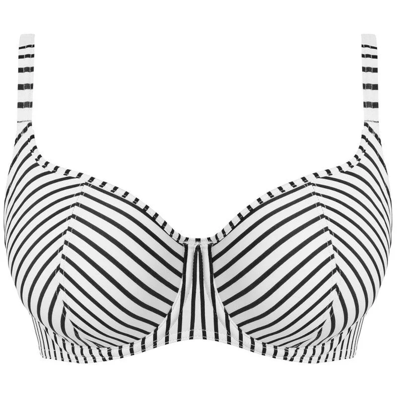 Colorful Female SwimwearJewel Cove Sweetheart Bikini Top Stripe Black - Freya Swim