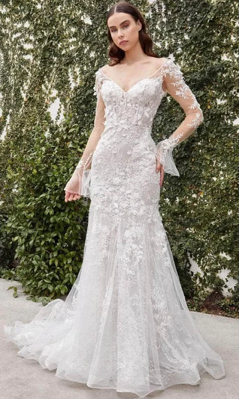 Halter DressAndrea and Leo A1073WC - Long Sleeve V-Neck Wedding Dress