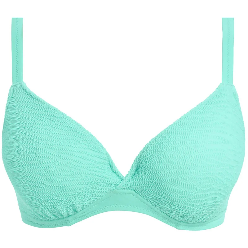 Stretchy Bikini Tops FemaleIbiza Waves Plunge Bikini Top Frozen Blue - Freya Swim