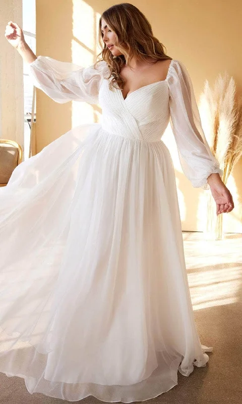 Sheath DressBishop Sleeve Wedding Gown CD243WC