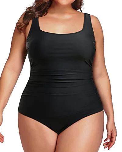 UPF Protection Female SwimwearWomen Plus Size Tummy Control Modest One Piece Swimsuits