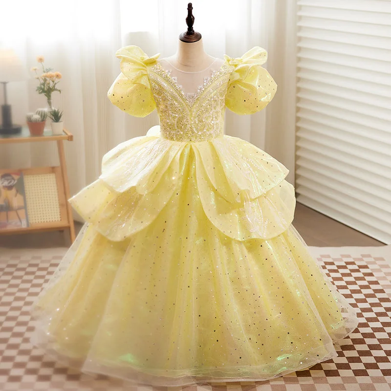 Casual Chic DressToddler Birthday Party Dress Little Girl's Sequins Prom Princess Dresses