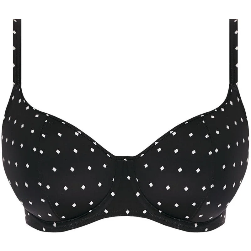 Active Female SwimwearJewel Cove Sweetheart Bikini Top Black Diamond Print - Freya Swim