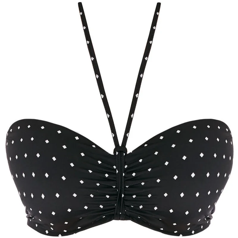 Glamorous Female SwimwearJewel Cove Bandeau Bikini Top Black Diamond Print - Freya Swim