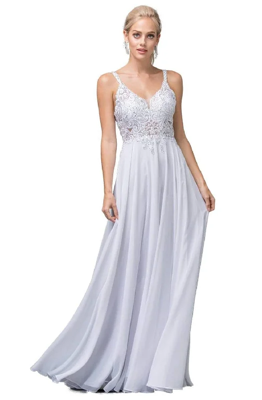 women's ball gown dressesDancing Queen - 142 Embellished V-Neck A-Line Wedding Gown