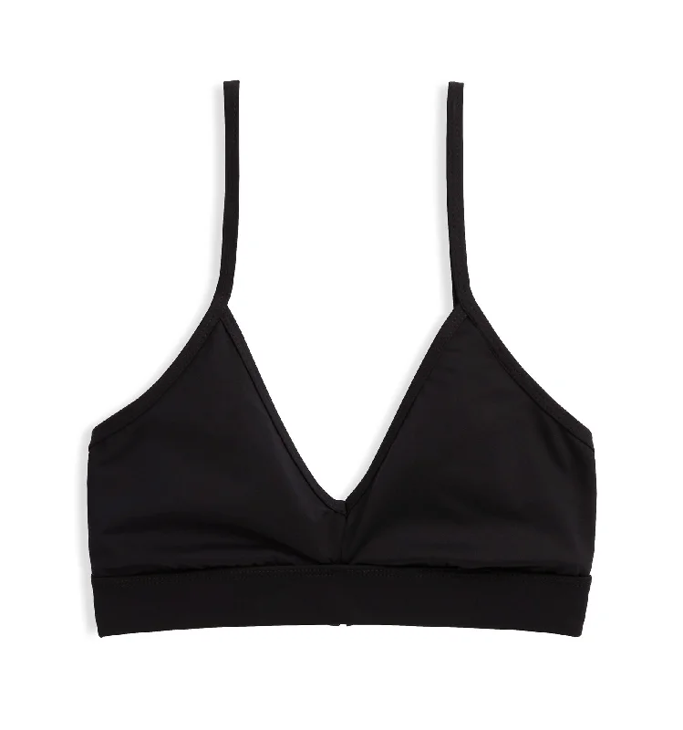 Lace-Up Female SwimwearSwim Triangle Top - Black