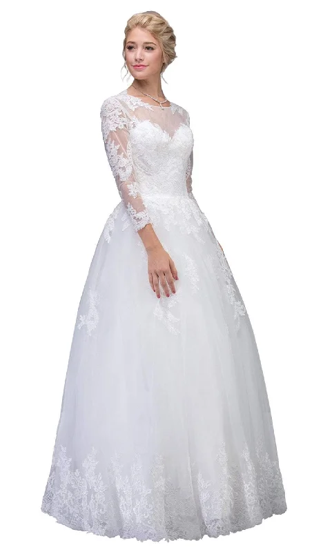 Maternity DressEureka Fashion Bridal - Lace Long Sleeve Wedding Evening Gown