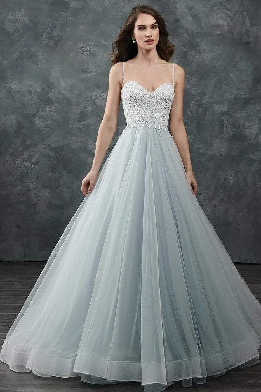 Tea-Length DressRachel Allan Bridal - M644 Sleeveless Beaded Bodice Tulle Wedding Gown