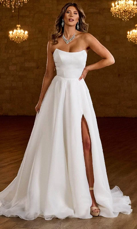 women's business casual dressesRachel Allan Bridal RB2190 - Strapless Embellished Wedding Gown