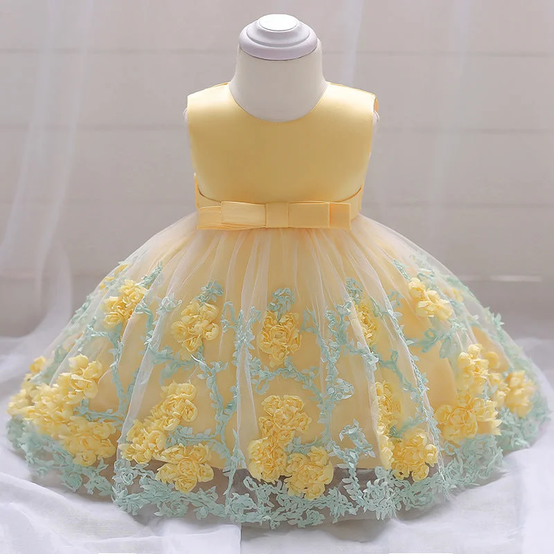 Chiffon DressToddler Princess Dresses Cute Baby Flower Girl Dress Girl Sleeveless Mesh Birthday Party Dress