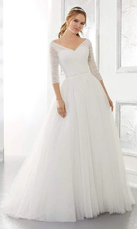 women's apple-shaped body dressesMori Lee Bridal - 5880 Amelia Wedding Dress