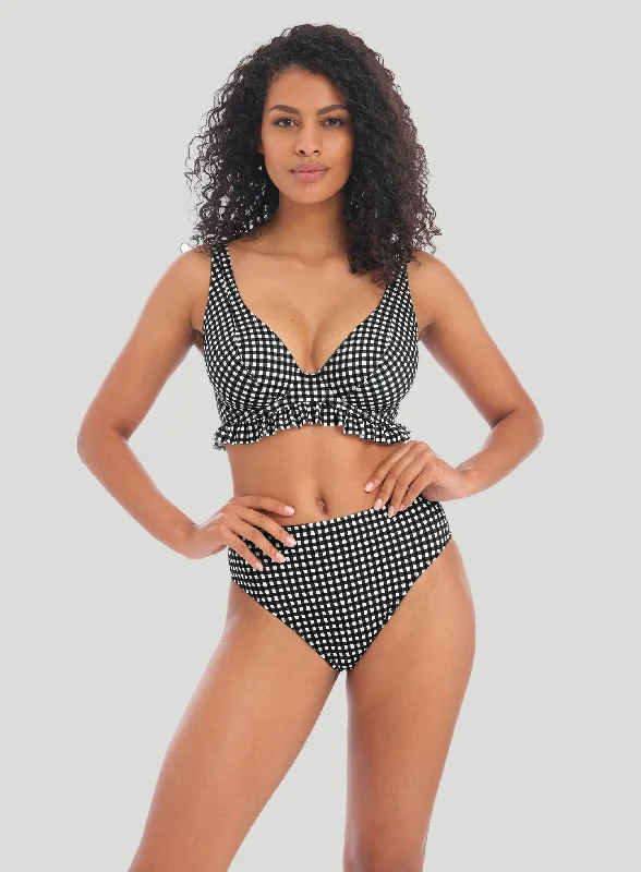 Skirtini Female SwimwearFreya Swimwear: Check In High Apex Bikini Top Monochrome