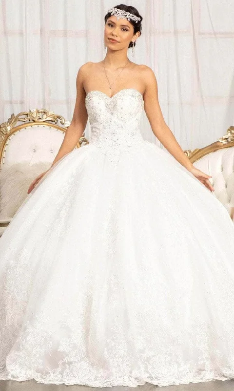 High-Neck DressElizabeth K GL3017 - Strapless Sweetheart Wedding Dress