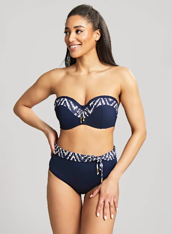 Solid Female SwimwearPanache Swimwear: Oceana Bandeau Underwired Bikini Top Navy