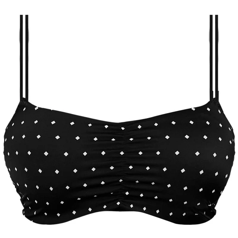 Low-Cut Female SwimwearJewel Cove Bralette Bikini Top Black Diamond Print - Freya Swim