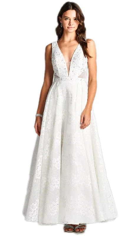 women's cotton dressesAspeed Design - Floral Lace Applique Wedding Dress