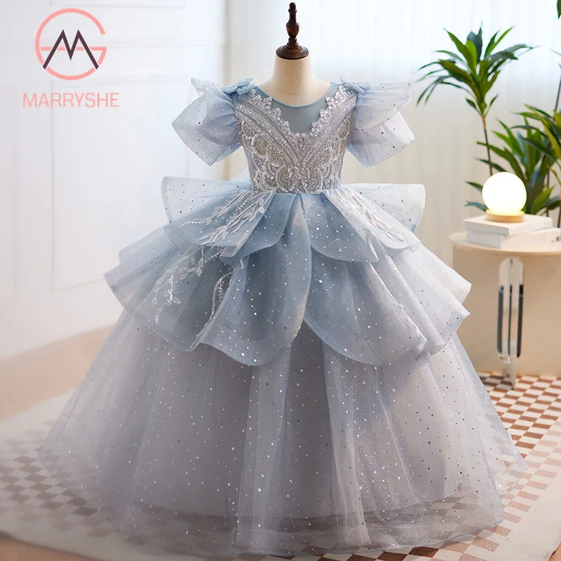 Sheath DressMARRYSHE Toddler Summer Communion Birthday Party Dress Mesh Puffy Princess Dress