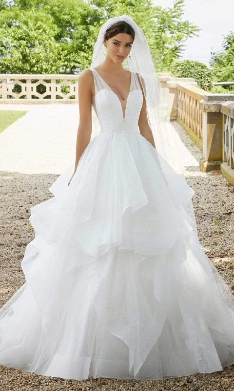 women's smart casual dressesMori Lee Bridal - 5818 Stella Tulle Tiered Ruffle Wedding Ballgown