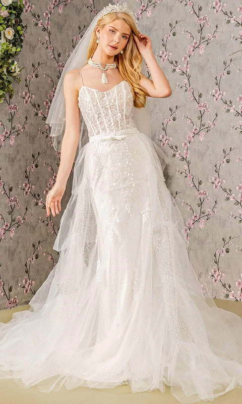 women's limited-edition dressesGLS by Gloria Bridal GL3425 - Ribbon Waist Sweetheart Wedding Dress