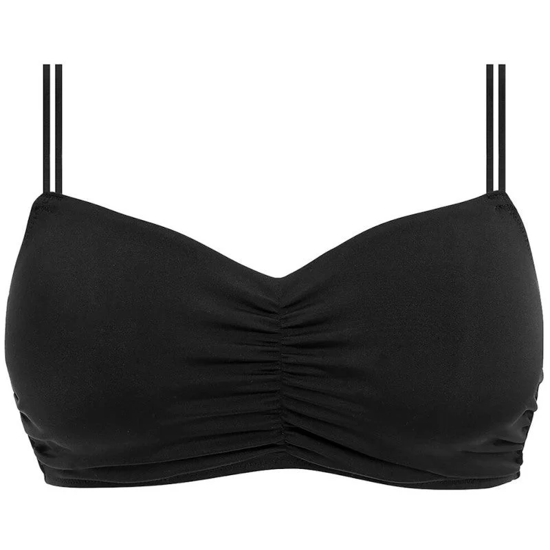 Quick-Dry Cover-Up FemaleJewel Cove Bralette Bikini Top Plain Black - Freya Swim