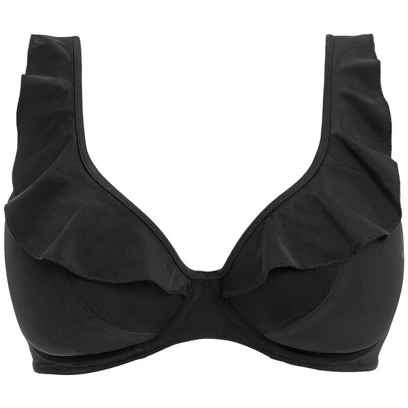 Sheer Female SwimwearJewel Cove High Apex Bikini Top Plain Black - Freya Swim