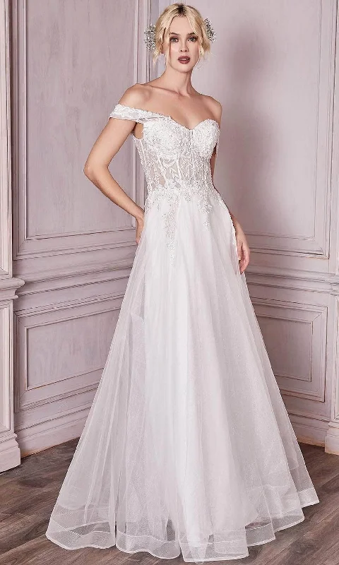 Sweetheart Neckline DressLadivine Bridal CD961W - Sweetheart Embroidered Wedding Gown