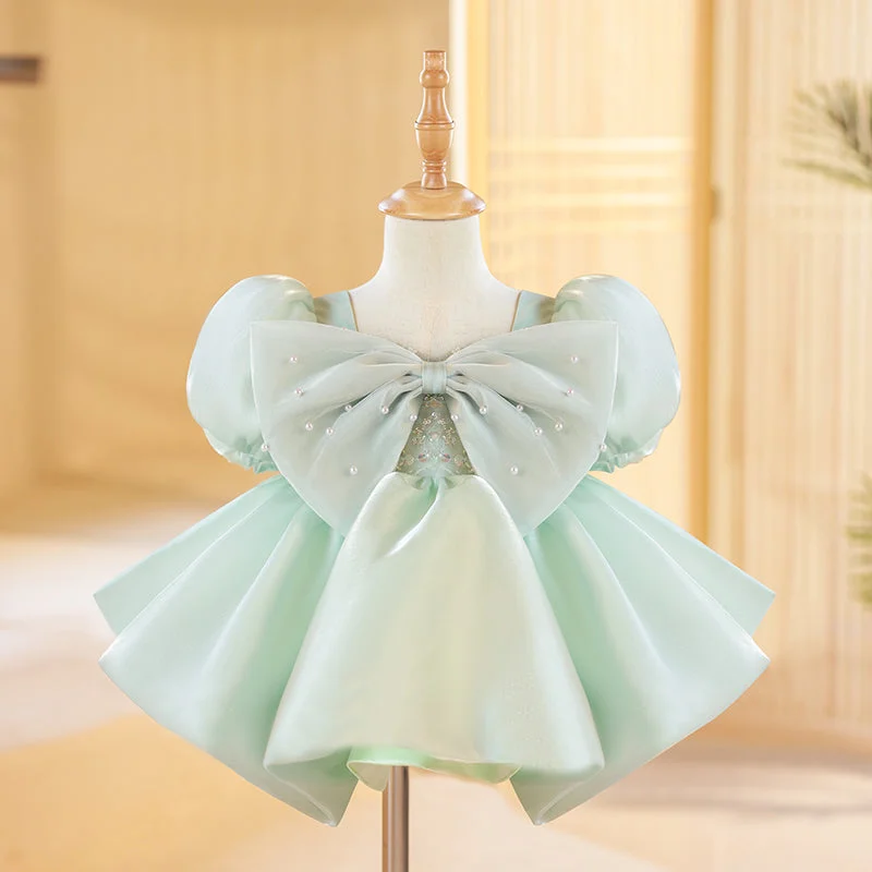 Jersey DressCute Big bow Toddler Birthday Party Dress  Princess Dress