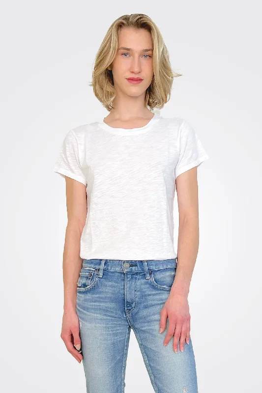 women's tops for casual FridaysCrew Neck Tee - White