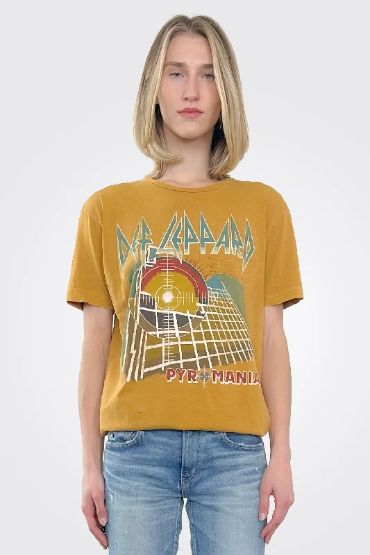 women's tops for boho-chic stylesDef Leppard Pyro Ultra Tee - Olive