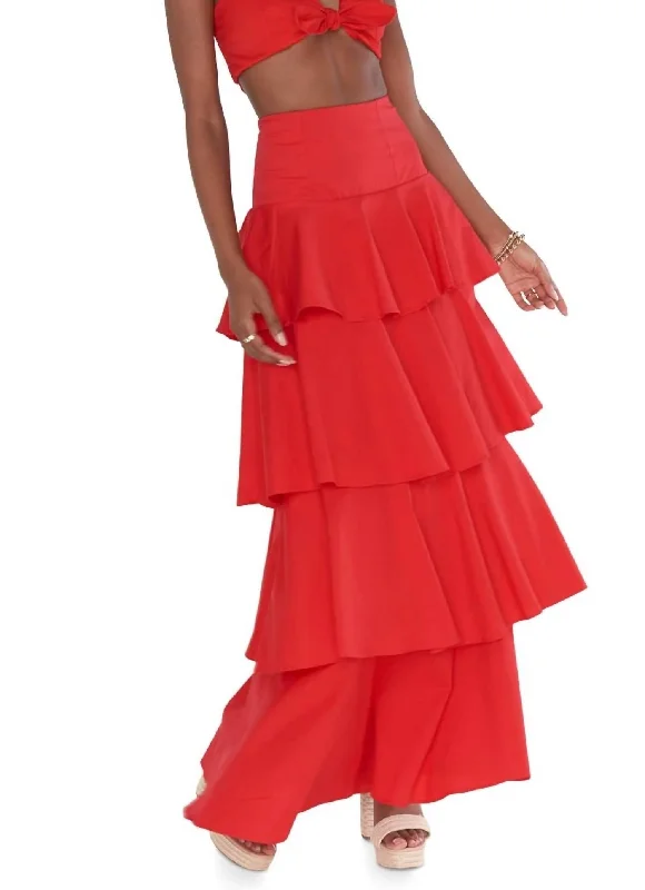 women's flowy skirtsKatrina Swing Skirt In Cherry Poplin