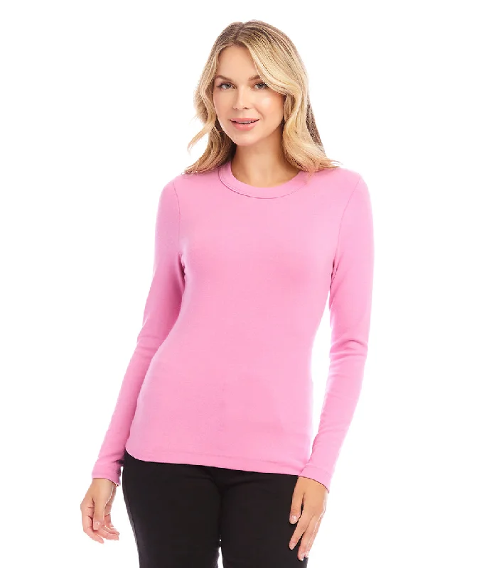 women's tops for those who want to stay warm and stylish during colder weatherLong Sleeve Crewneck Tee