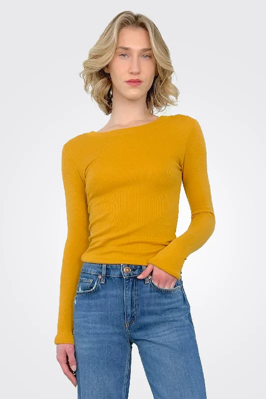 women's tops for those who want to make a fashion statementLong Sleeve Thermal Tee - Golden