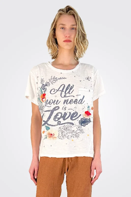 long-sleeved women's topsLove Tee - White