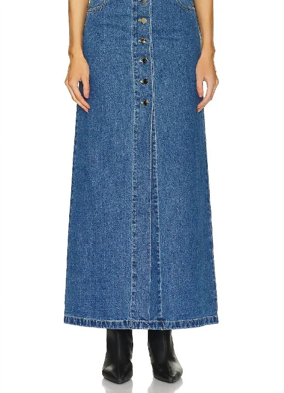 women's pencil pleat skirtsMakena Skirt In Indigo Wash