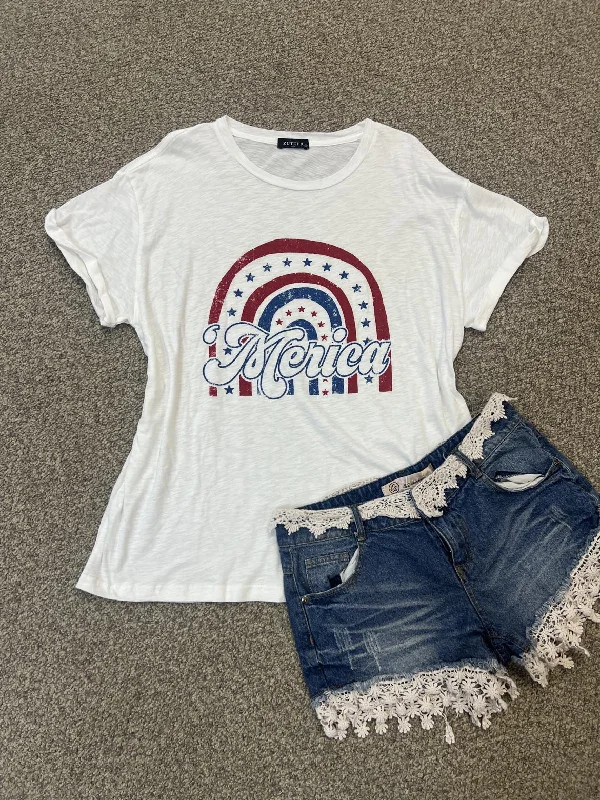 women's tops for relaxed weekends"KC" "Merica" Tee