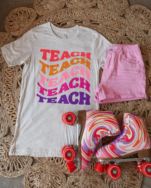 women's tops with unique designsOatmeal "Teach" Graphic Tee