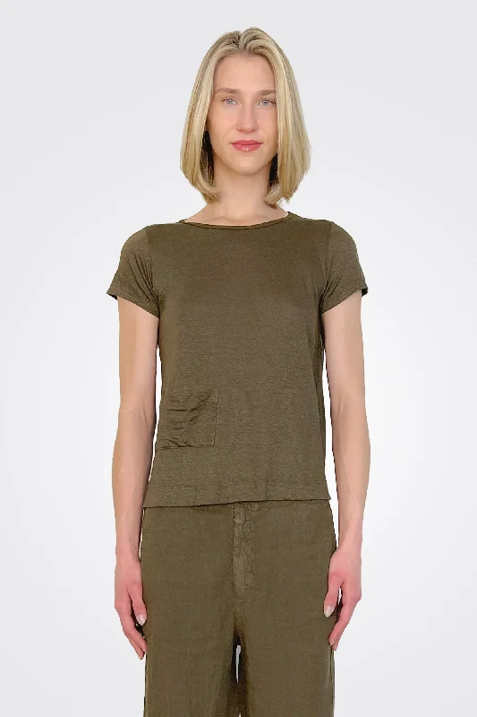 women's tops for summer festivalsPocket Tee - Brown