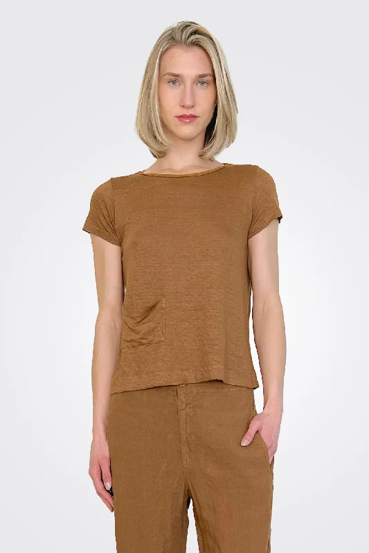 women's tops for smart casual looksPocket Tee - Rust